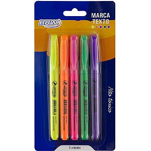 Caneta Marca Texto Neon 5 Cores Blister Cx.C/12 Ca2010 Brw