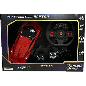 Carrinho Controle Remoto Racing Control Raptor Vermelho Un Br1336 Multikids