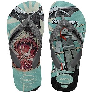 Chinelo Havaianas Infantil Minecraft Kids 23/4 Azul Par 0031 Havaianas