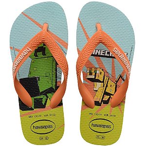 Chinelo Havaianas Infantil Minecraft Kids 23/4 Branco Par 2641 Havaianas