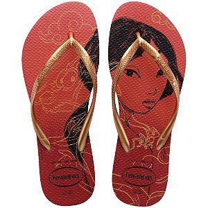 Chinelo Havaianas Licenciado Slim Princesas 39/0 Vermelho Par 1440 Havaianas