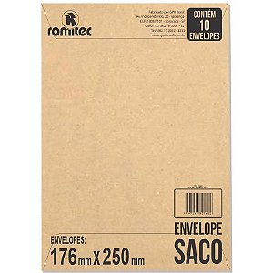 Envelope Saco Natural 176x250 75grs. Kn25 Bl.c/10 161r Romitec