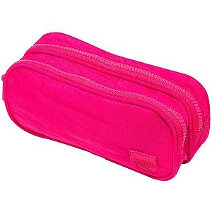 Estojo Tecido Nylon Md 2ziperes Pink Un Et0122 Brw