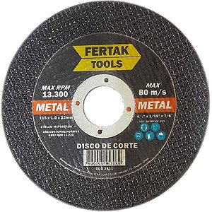 Ferramenta Diversa Disco De Corte Metal 115x1,2mm Cx.C/10 2811 Fertak