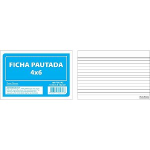 Ficha Pautada 4x6  15,2x10,2cm 100fls. Pacote 5-0030-3 Pauta Branca