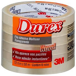 Fita Adesiva Durex Transparente 12mmx50m. Pct.C/06 Hb004159388 3m