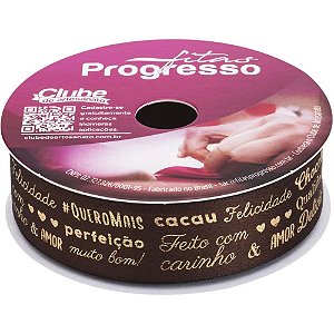 Fita De Cetim Decorada 22mm 10m. Frases Doces Un Ecf005h 787 Fitas Progresso