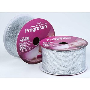 Fita Metalizada 38mm 10m. Prata Aramada Un M004-038 218 Fitas Progresso