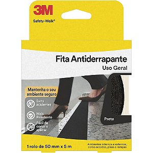 Fita Para Demarcação De Solo Antiderrapante 50mmx5m Preto Un H0001912452 3m