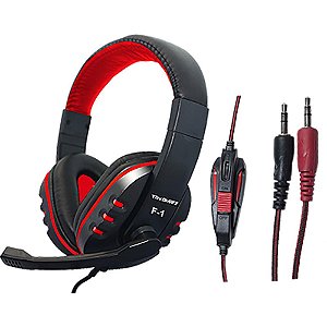 Fone De Ouvido Com Microfone Gamer 2-P2 Haste Regul.1,5m Un F-1 Flex