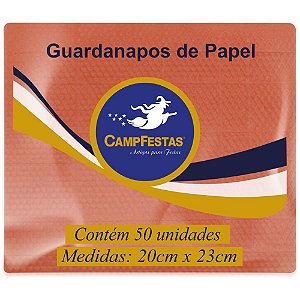 Guardanapo De Papel Laranja 19,5x22,5cm 50f Pacote 3389175 Campfestas