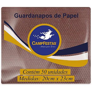 Guardanapo De Papel Marrom 19,5x22,5cm 50f Pacote 3389177 Campfestas