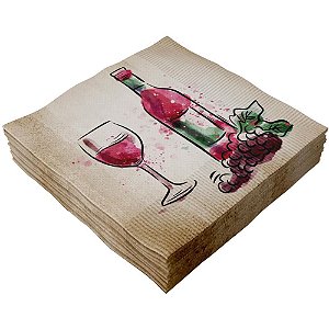 Guardanapo Para Decoupage Vinho 33x33cm Pct.C/20 5102 Make+