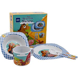 Kit Alimentação Menino Prato Bowl Caneca Talhe Kit 2001 Yangzi