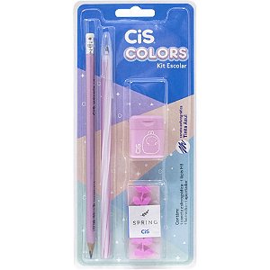 Kit Escolar Cis Colors 4pcs Rosa Kit 46.3721 Sertic