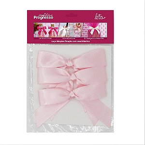 Laco De Cetim Tam.M Rosa Simples C/Elástico Pct.C/03 L002-022 310 Fitas Progresso