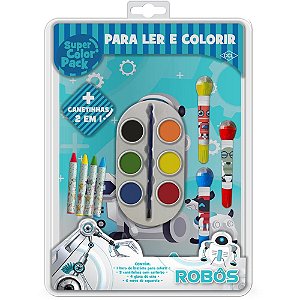 Livro Infantil Colorir Robos Super Color Pack Un I8036 Dcl