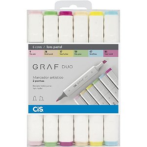 Marcador Artístico Cis Graf Duo 2pontas 6 Cores Estojo 59.7600 Sertic