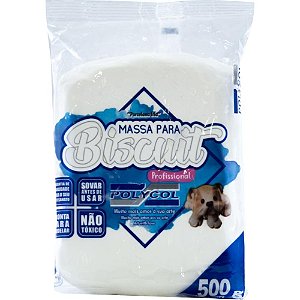 Massa De Porcelana Fria Biscuit 500g Super Branca Un Msc500n-102 Polycol