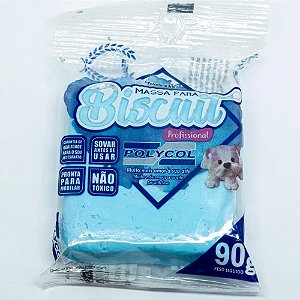 Massa De Porcelana Fria Biscuit 90g Azul Claro Cx.C/12 Msc90n-124 Polycol