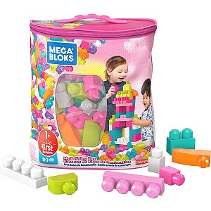 Mega Bloks Sacola 80pcs Pink (Open Stock) Un Dch62 Mattel