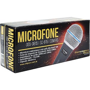 Microfone Alta Frequência C/Fio Preto Un 055-0815 Santana Centro