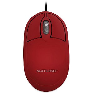 Mouse Optico Usb Classic Box Full Vermelho 1200 Un Mo303 Multilaser