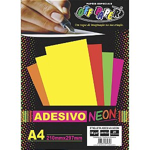 Papel A4 Neon Adesivo Amarelo 100g. Cx.C/20 0856 Off Paper