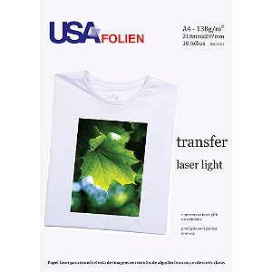 Papel Transfer Laser A4 130g P/Tecido Claro Pct.C/10 8031 Usa Folien