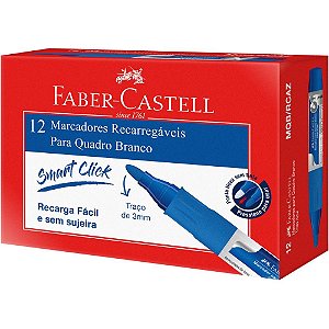 Pincel Quadro Branco Recarregável Azul Cx.C/12 Mqb/Rcaz Faber-Castell