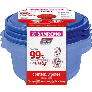 Pote Plástico Ultraprotect Conj. 3potes 530m Un Sr545/19c Sanremo