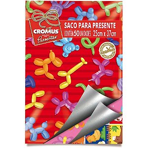 Saco Metalizado 20x30cm Infantil Sortido 20x29cm Pct.C/50 99003131 Cromus