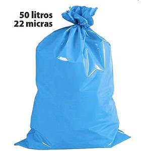 Saco Para Lixo 050l Azul 22 Micras Rl.C/50 50l Altaplast