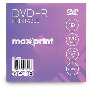 Dvd Gravável Printable Dvd-R 4.7gb/120min/16x Maxprint