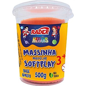 Massa Para Modelar Heróis 500g. Laranja Bs. Amido Radex