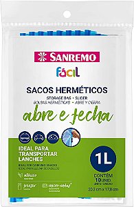 Sacos Herméticos Abre Fecha Sanremo 10 Saquinhos Plásticos Para Congelar Alimentos 1L