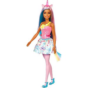 Barbie Fantasy Boneca Unicórnio Rosa Mattel