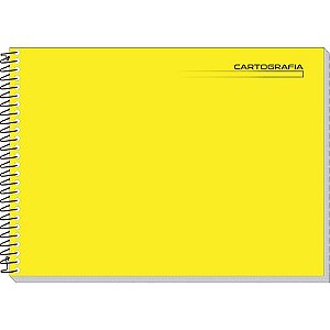 Caderno Desenho Univ. Capa Dura Amarelo Liso 48F Espiral Tamoio