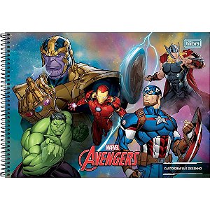 Caderno Desenho Univ. Capa Dura Avengers 80Fls. Tilibra