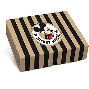 Caixa Para Presente Ret Kraft Mickey 25X20X5Cm Cromus