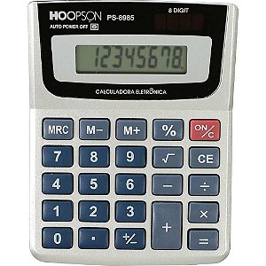 Calculadora De Mesa 8Digitos Bateria Prata Hoopson