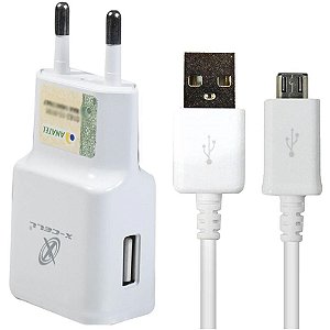 Carregador Celular De Parede 2X1 Cabo Micro Usb 2.0A+Carreg Flex