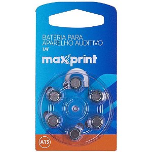 Pilha Bateria Aparelho Auditivo 1,4V Max A13 Maxprint