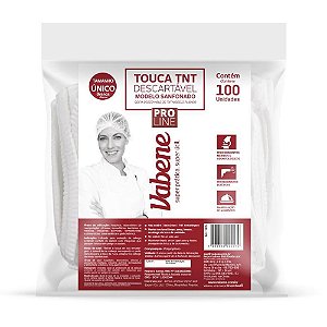 Touca Descartavel Sanfonada 20Cm 100%Tnt Branca Vabene