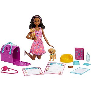 Barbie Family Adota Um Cachorrinho - Negra Mattel