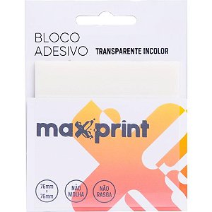 Bloco De Recado Autoadesivo 76X76Mm Clearnote Transp 50F Maxprint