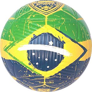 Bola De Futebol De Campo Brasil Pvc/Pu N.5 Vd/Am/Az Futebol E Magia