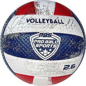 Bola De Volei Pro Ball Pvc/Pu 2.6 Br/Az/Vm Futebol E Magia