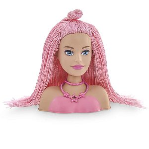 Boneca Barbie Styling Head Rosa Pupee Brinquedos