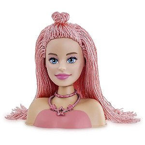Boneca Barbie Styling Head Salmao Pupee Brinquedos